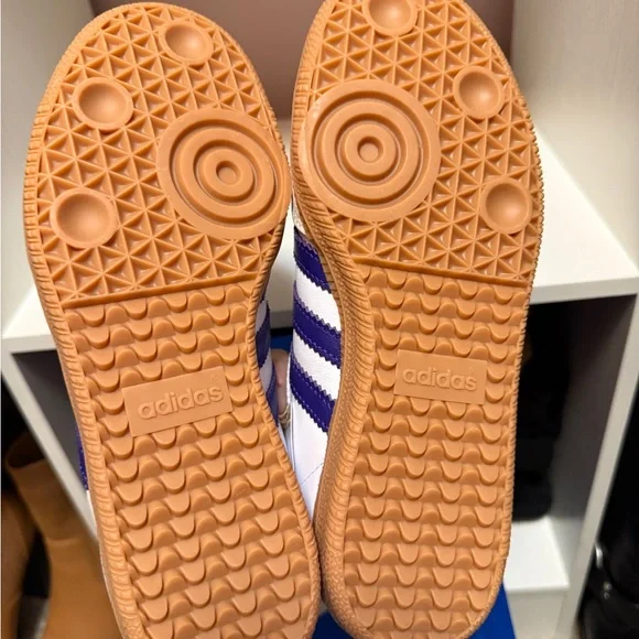 Adidas Samba White & blue Retro Leather women’s/big girls Sneakers - Picture 6 of 7